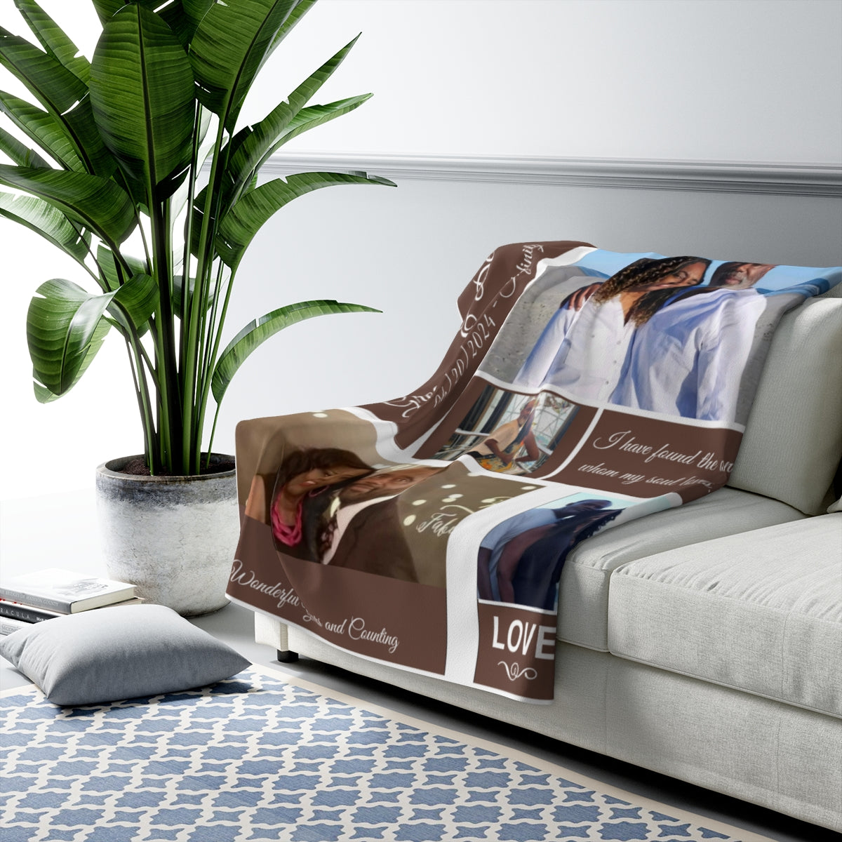 The Personalized love to Infinity Sherpa Fleece Blanket