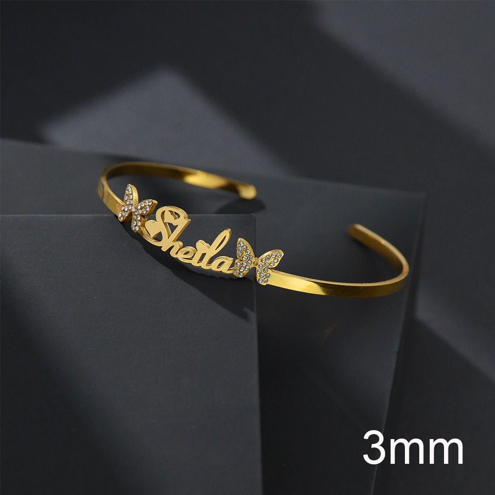 Stainless Steel Personalized letter Cuff Bangles Bracelets for Woman π₯ Buy One Get One Free - BeeBeeBuys