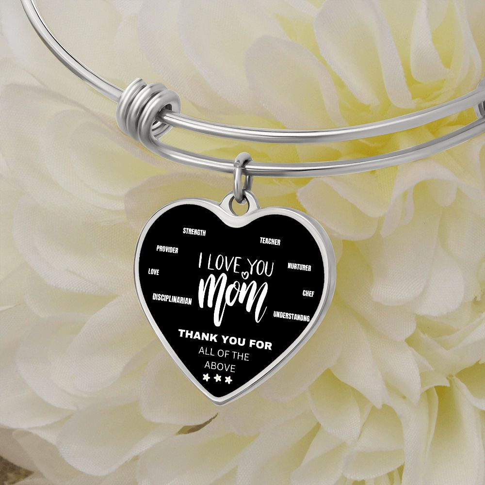 ALL THE REASONS -HEART BANGLE -personalize the back.