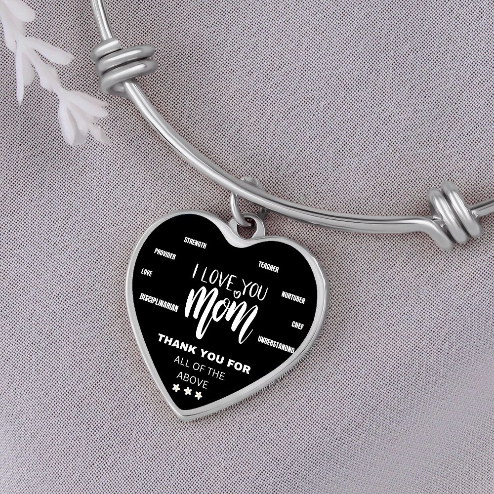 ALL THE REASONS -HEART BANGLE -personalize the back.