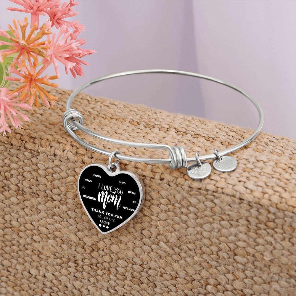 ALL THE REASONS -HEART BANGLE -personalize the back.