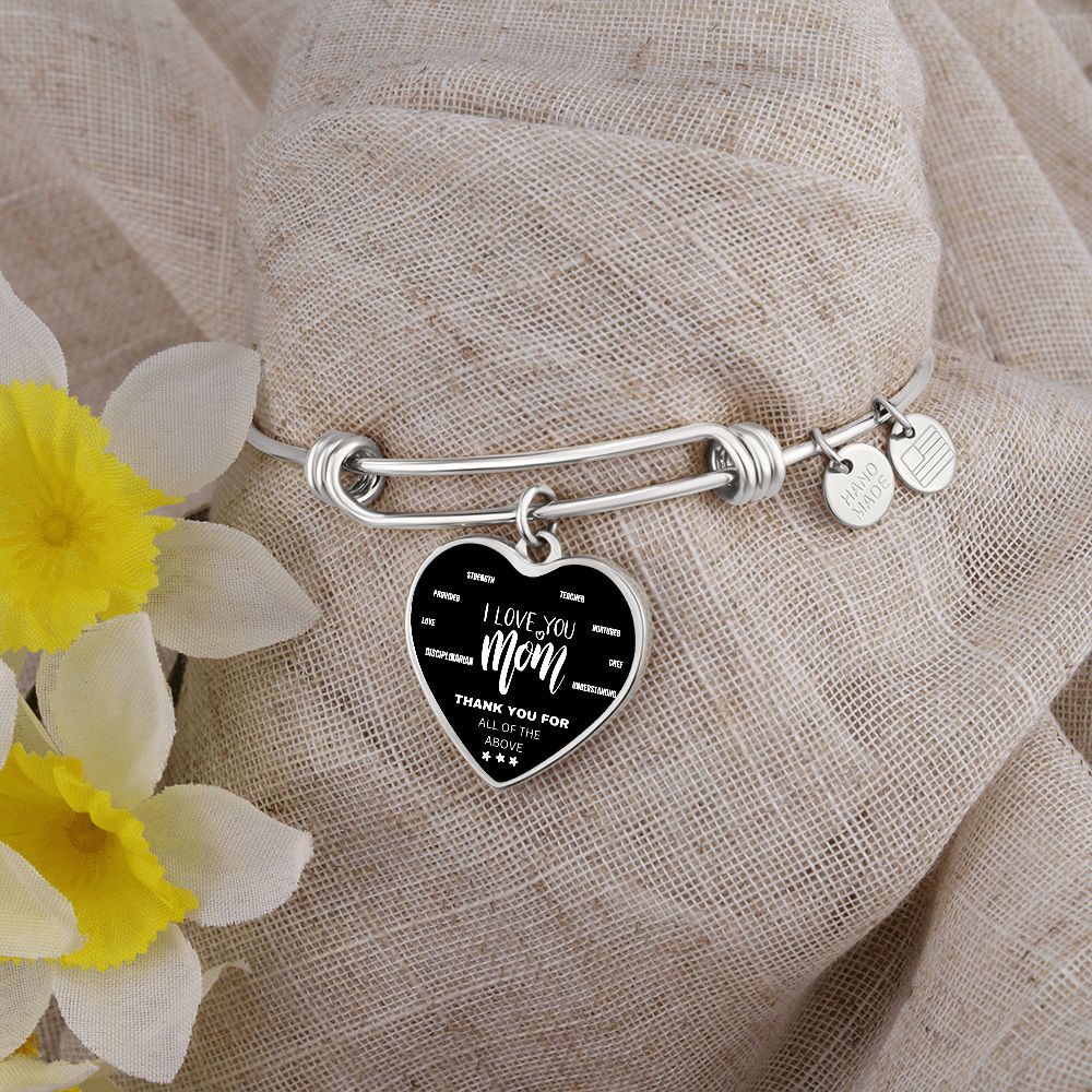ALL THE REASONS -HEART BANGLE -personalize the back.