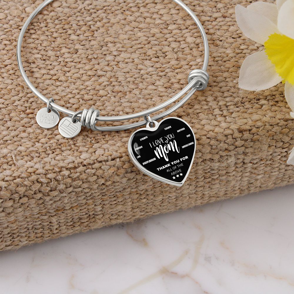 ALL THE REASONS -HEART BANGLE -personalize the back.