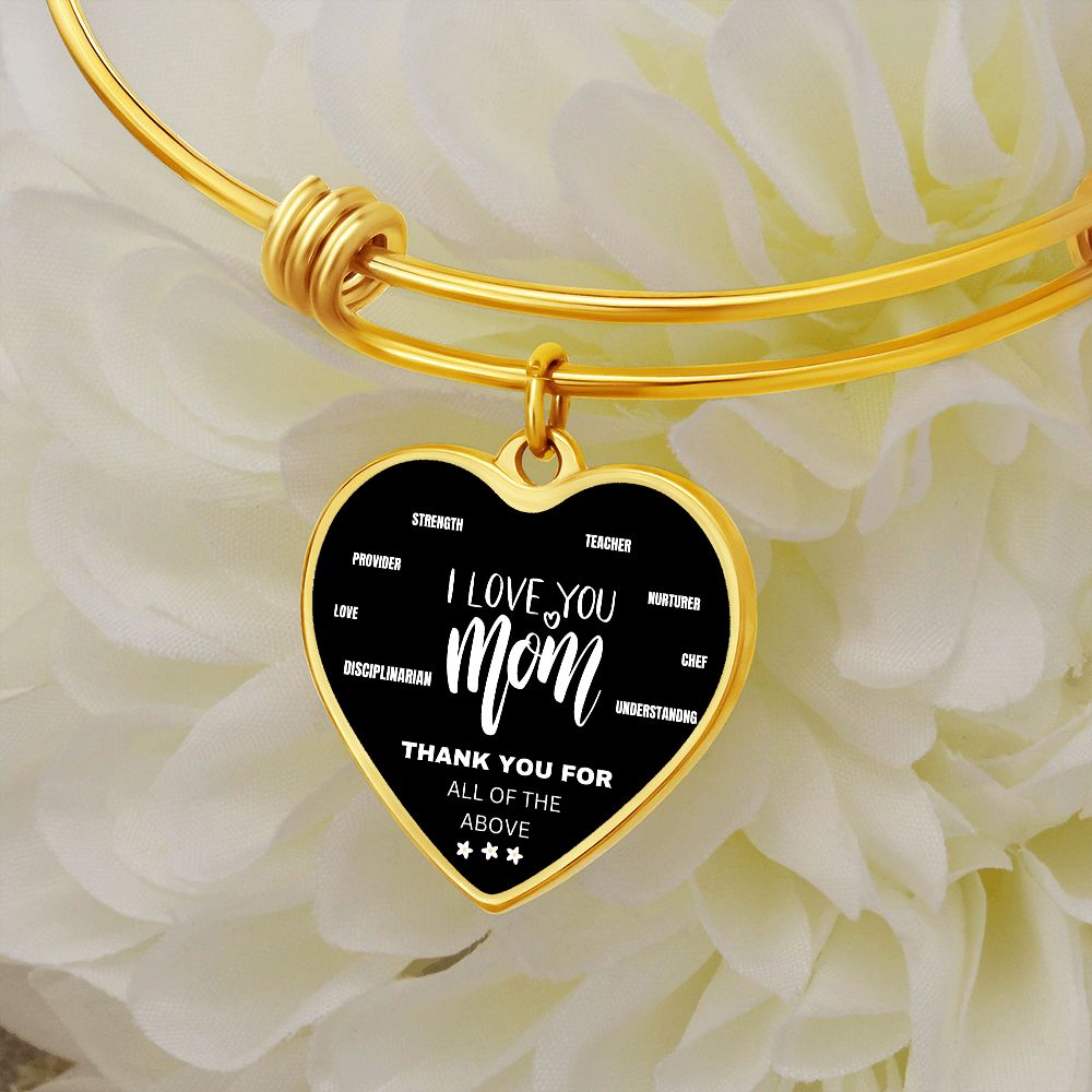 ALL THE REASONS -HEART BANGLE -personalize the back.