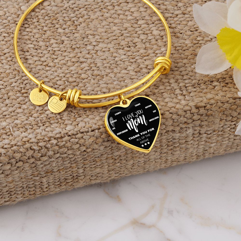 ALL THE REASONS -HEART BANGLE -personalize the back.