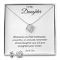 To My Daughter Necklace Set, Love Knot Necklace and Earrings