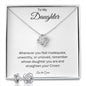 To My Daughter Necklace Set, Love Knot Necklace and Earrings