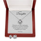To My Daughter Necklace Set, Love Knot Necklace and Earrings