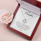 To My Daughter Necklace Set, Love Knot Necklace and Earrings