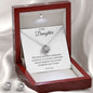 To My Daughter Necklace Set, Love Knot Necklace and Earrings