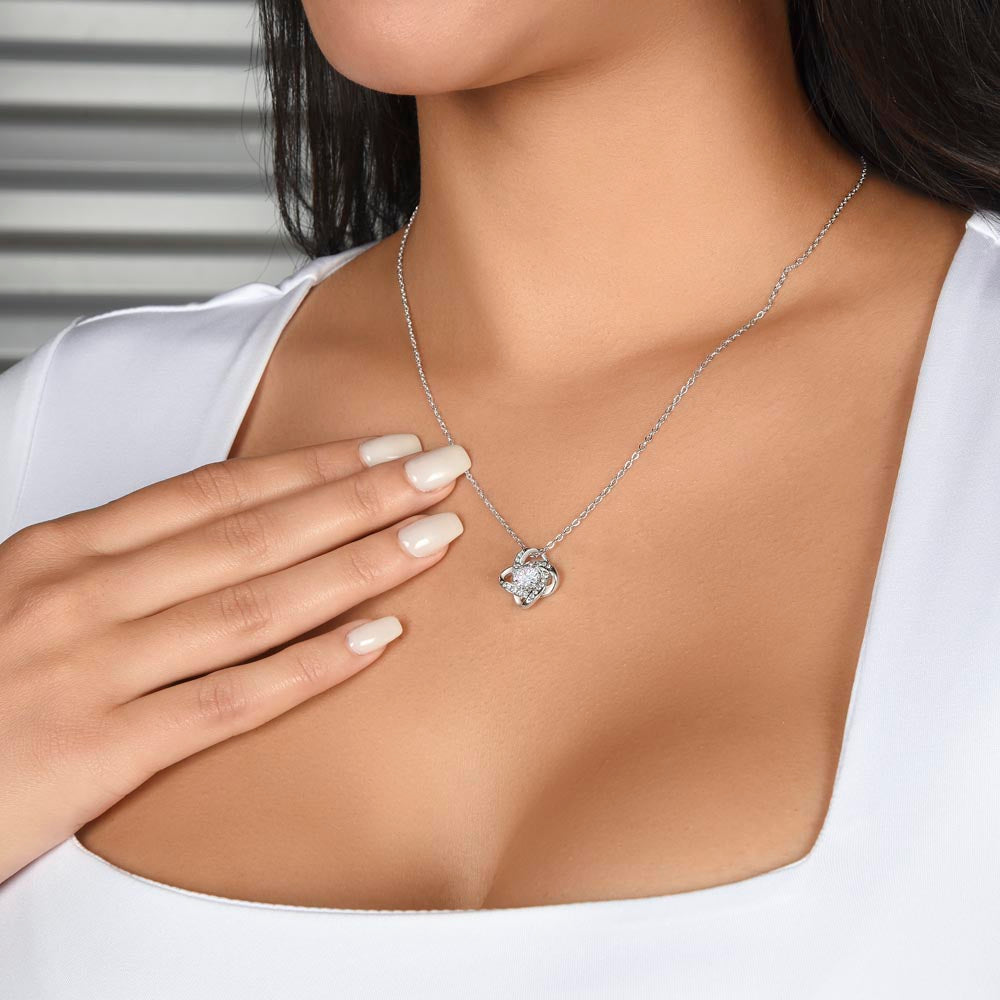 Mom - Even When I am Far away - Son. - Love Knot Necklace