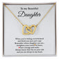 To My Beautiful Daughter Necklace, Two Heart Pendant Necklace