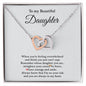 To My Beautiful Daughter Necklace, Two Heart Pendant Necklace