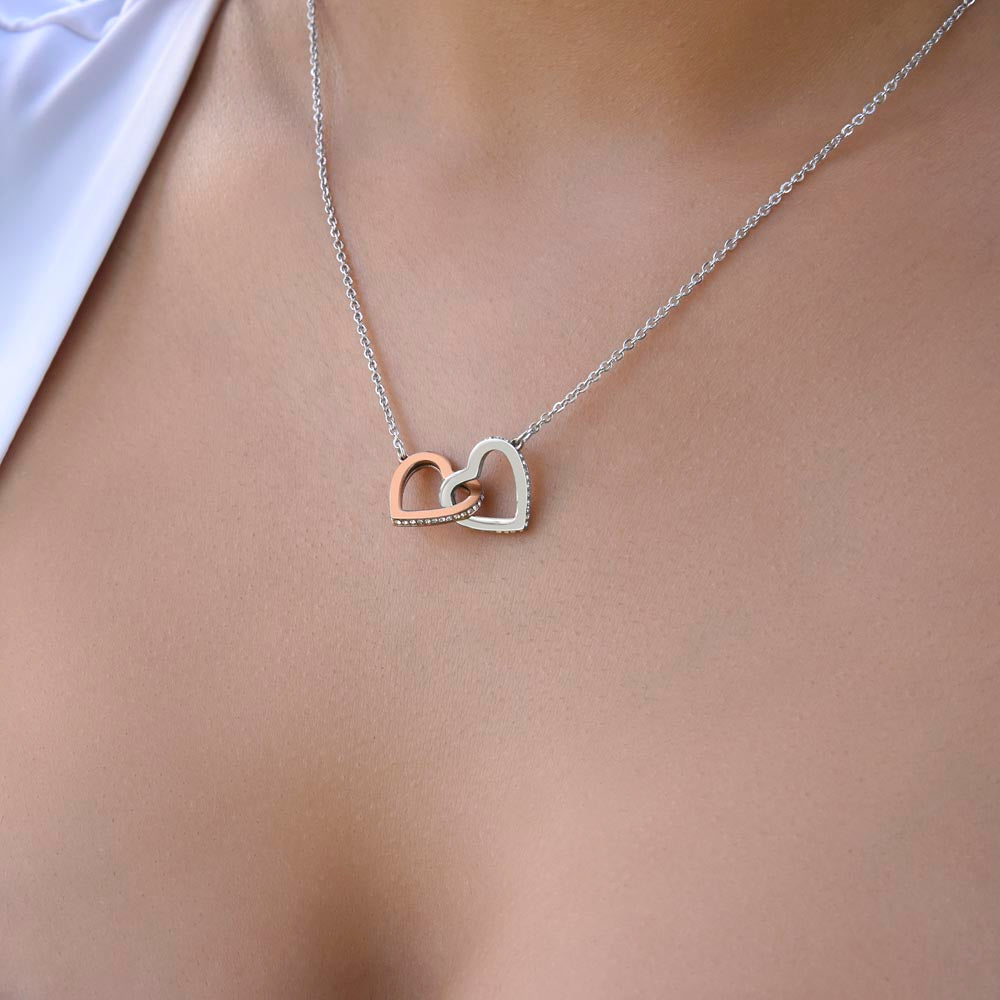 Interlocking Hearts Necklace, Two Heart Pendant Necklace
