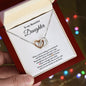 To My Beautiful Daughter Necklace, Two Heart Pendant Necklace