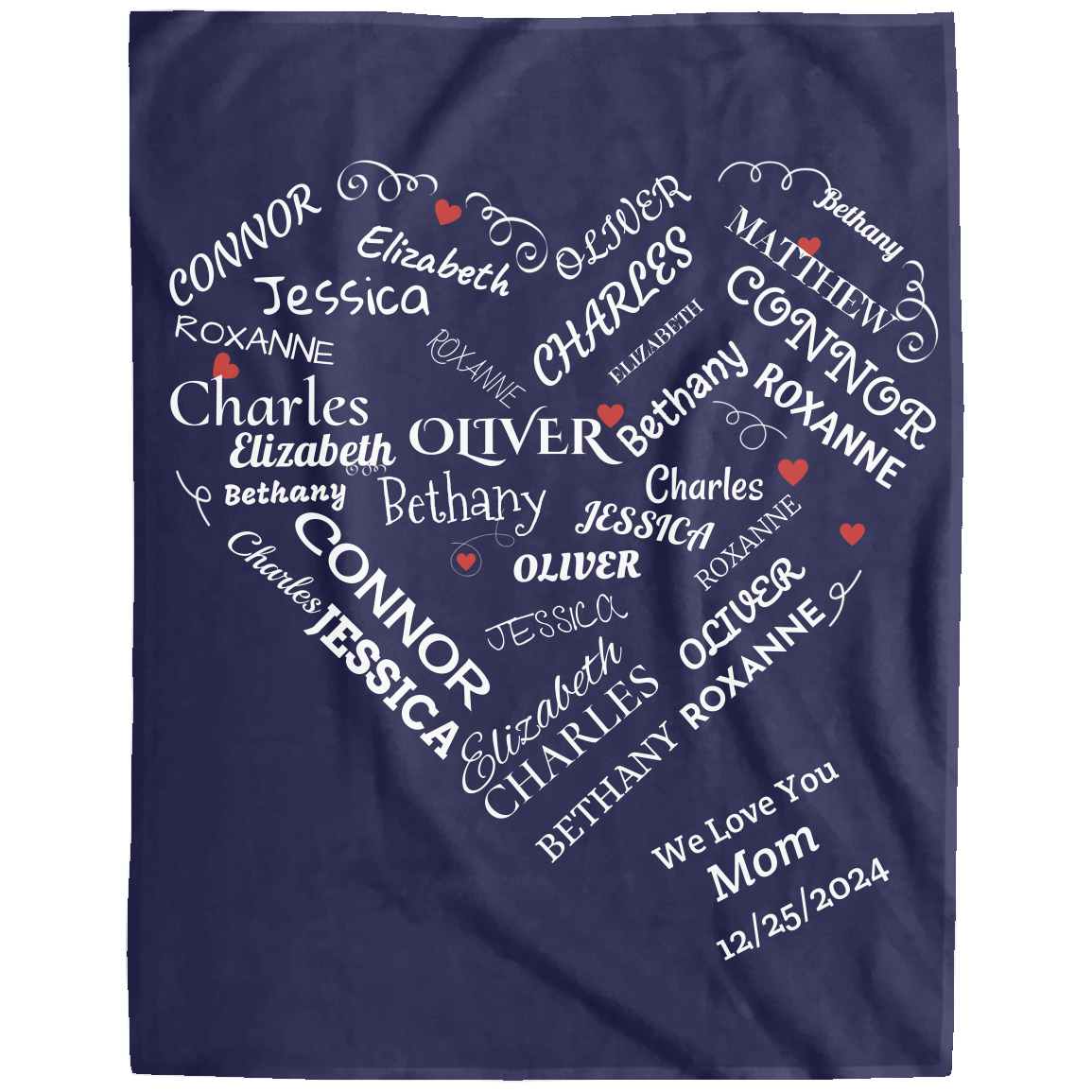 Personalized Family Name Blanket, Plush Soft Fleece Blanket