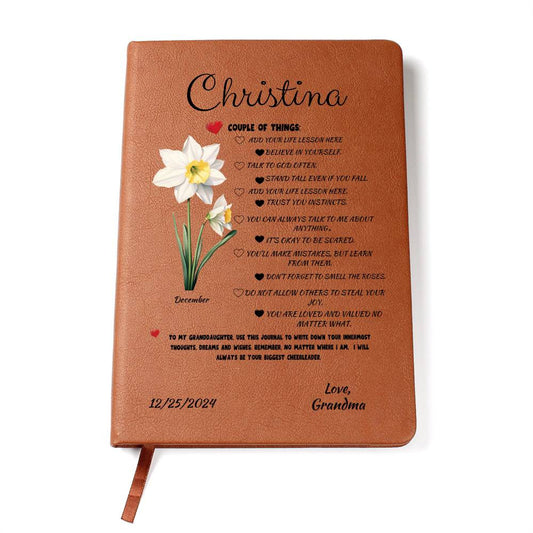 Personalized Name Granddaughter Journal, Birth Flower Journal