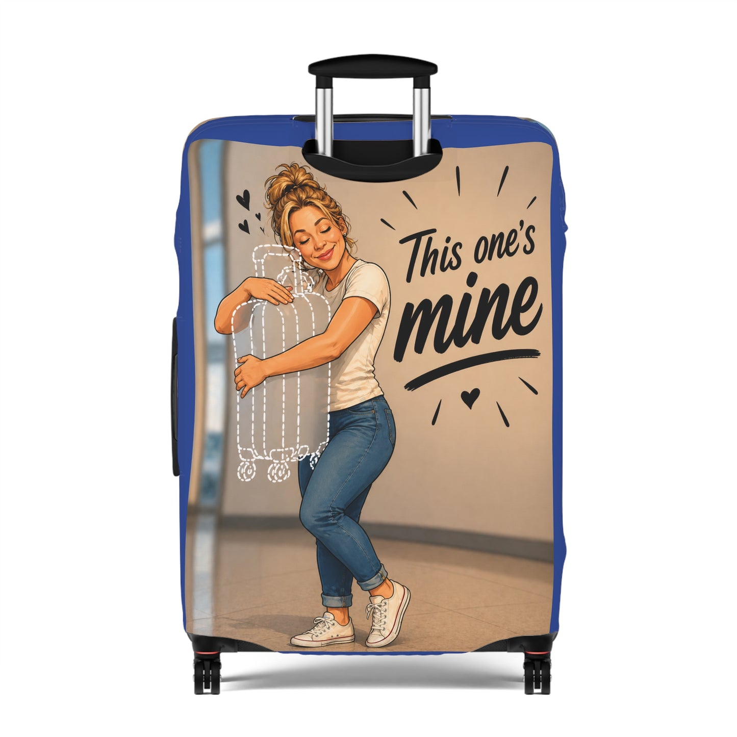 Personalized "Likeness of you" Luggage Cover - "This One's Mine" Cute Travel Suitcase Protector