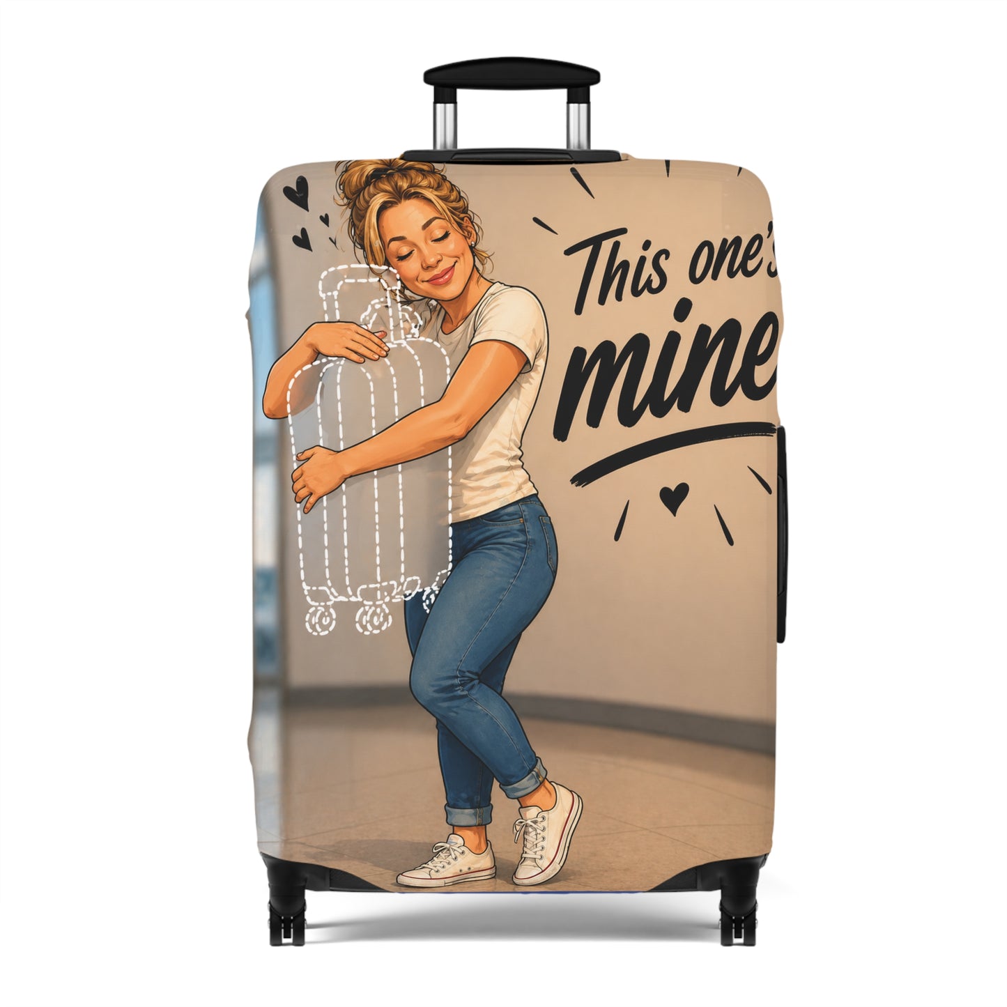 Personalized "Likeness of you" Luggage Cover - "This One's Mine" Cute Travel Suitcase Protector