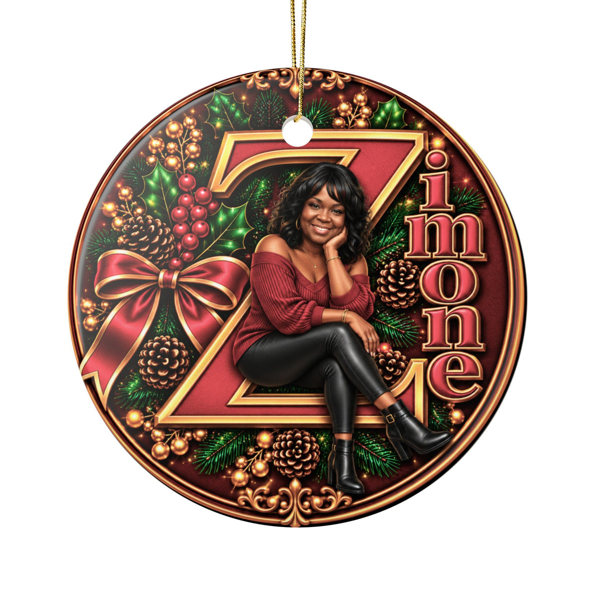 Personalized Christmas Ornament with Your Name & Animated Likeness – A-Z Custom Family Keepsake
