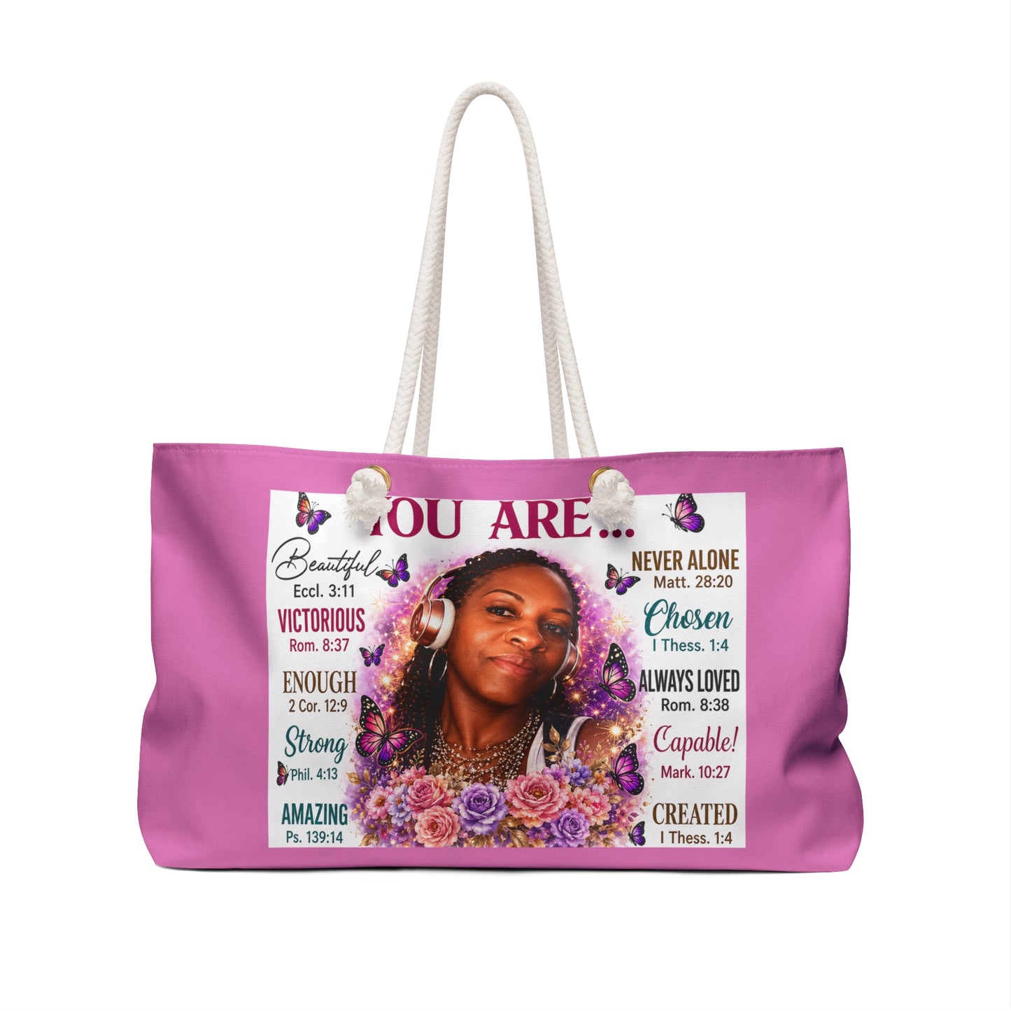Personalized With your Likeness -Inspirational Bag — "You Are" Photo Tote with Bible Verse Affirmations