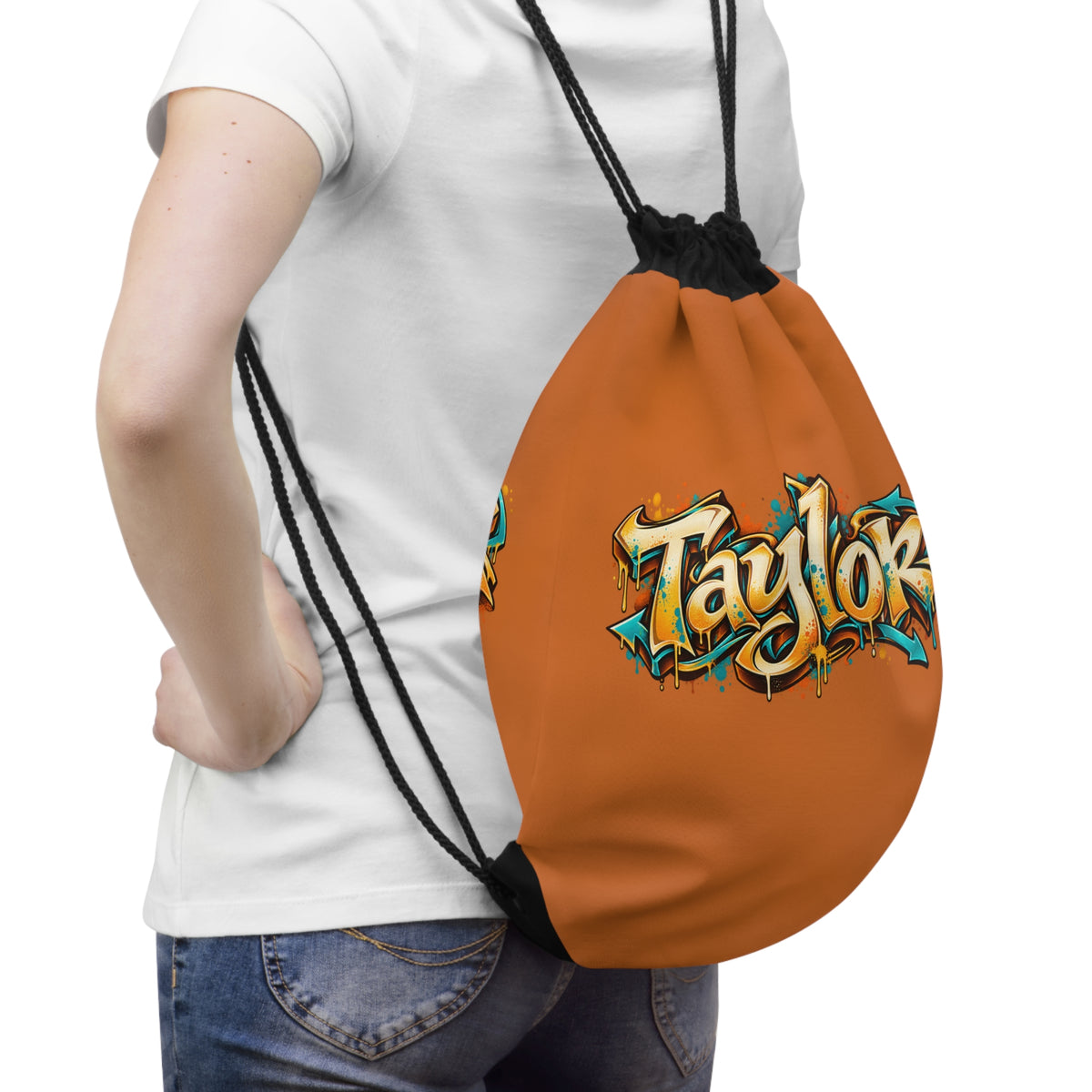 Copy of Copy of Copy of Personalized Graffiti-Inspired Drawstring Bag With Custom Name Personalize it with your name!