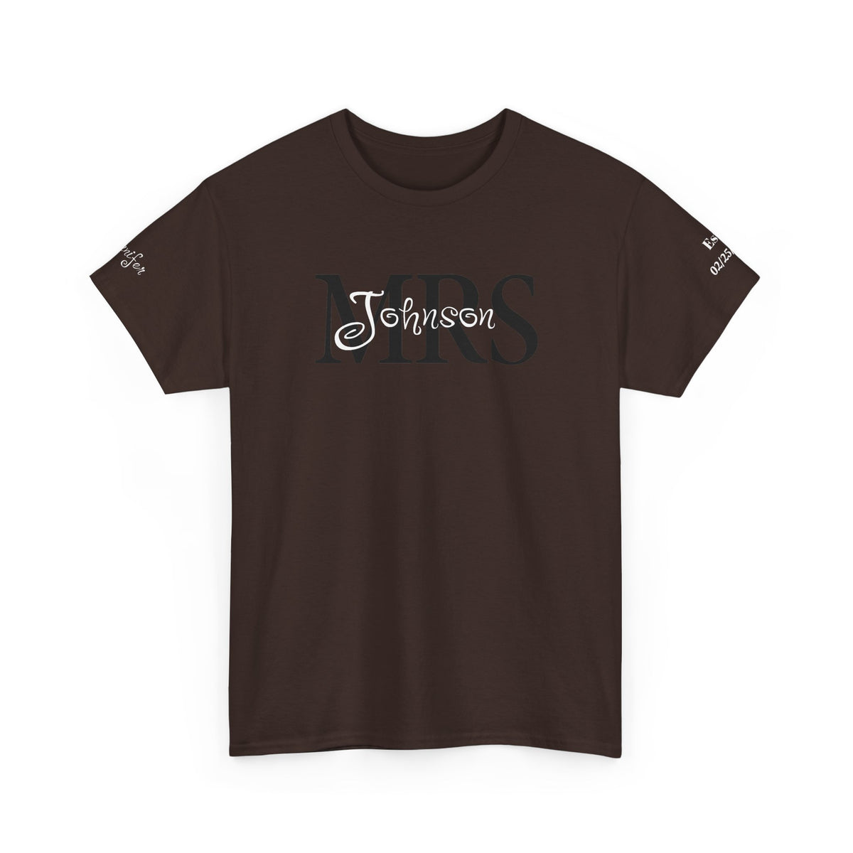 Personalized “MR” and “MRS” Wedding T-Shirts With Names and Established Date