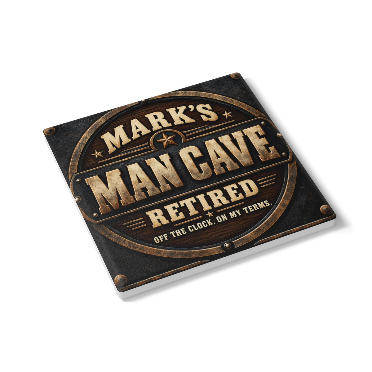 Personalized Man Cave Retirement Coaster With Custom Name 2