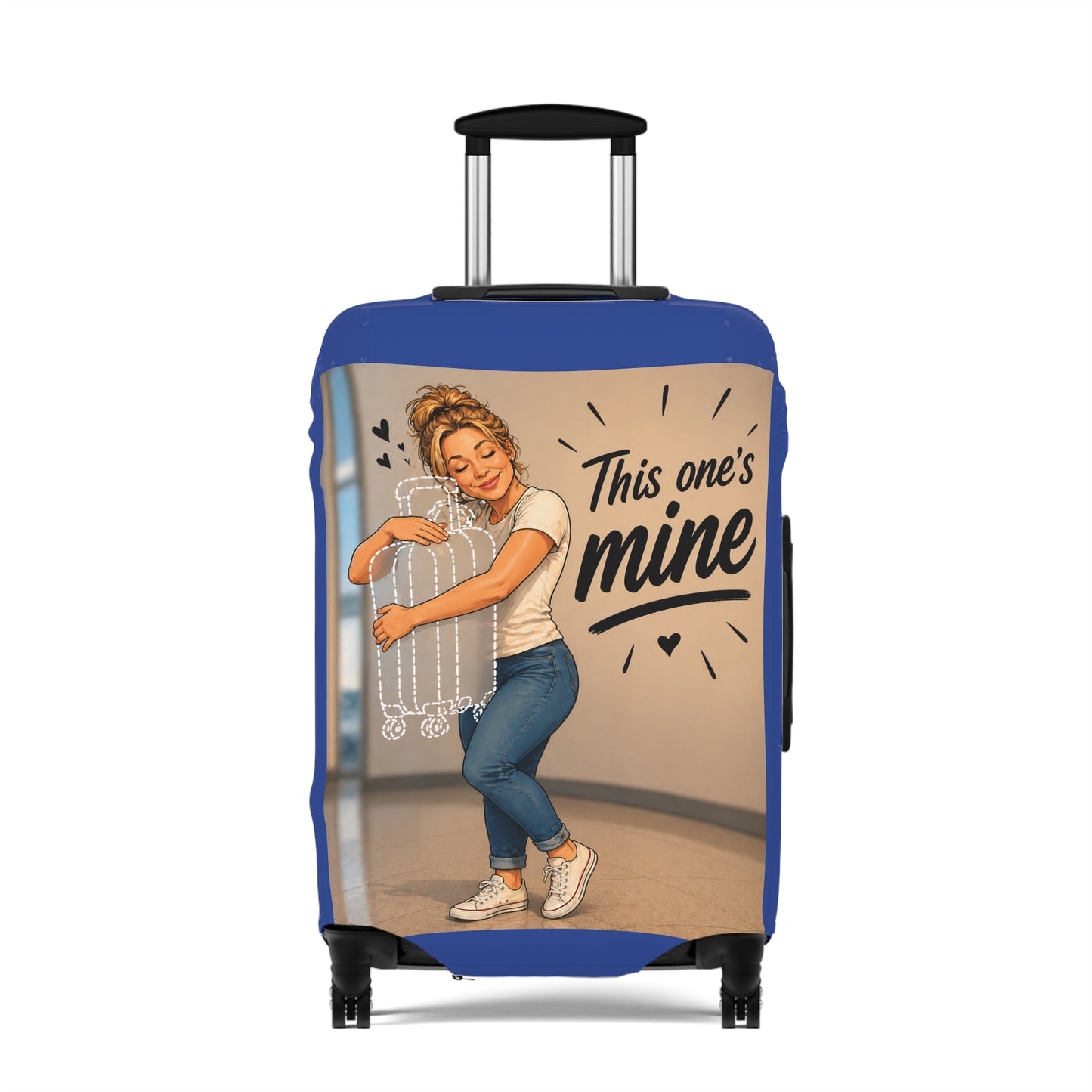 Personalized "Likeness of you" Luggage Cover - "This One's Mine" Cute Travel Suitcase Protector