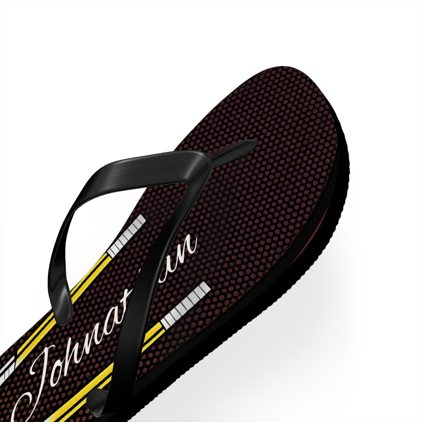 Personalized Flip Flops  for Men- Beach Lacrosse Sandal Design (Crossed Sticks)