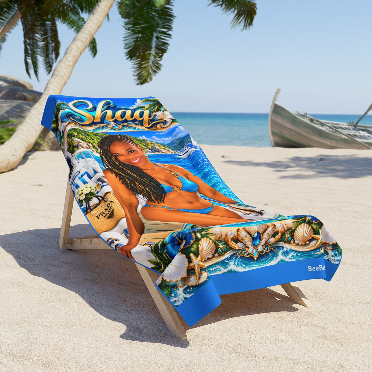 Yacht time - Personalized Beach Towel