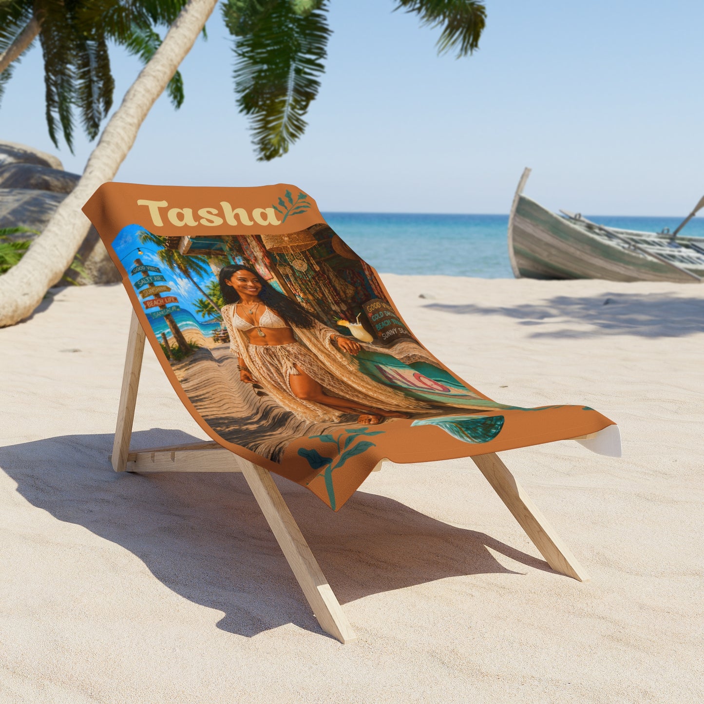 Personalized Aloha Beach Towel — Beach Boardwalk Aloha