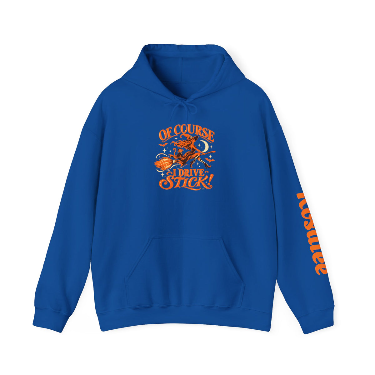 Hoodie — "Of Course I Drive Stick" Retro Broomstick Driver Hooded Sweatshirt