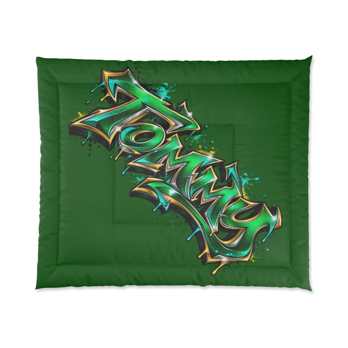 Copy of Copy of Graffiti Name Comforter — Custom 'Tommy' Street Art Bedding