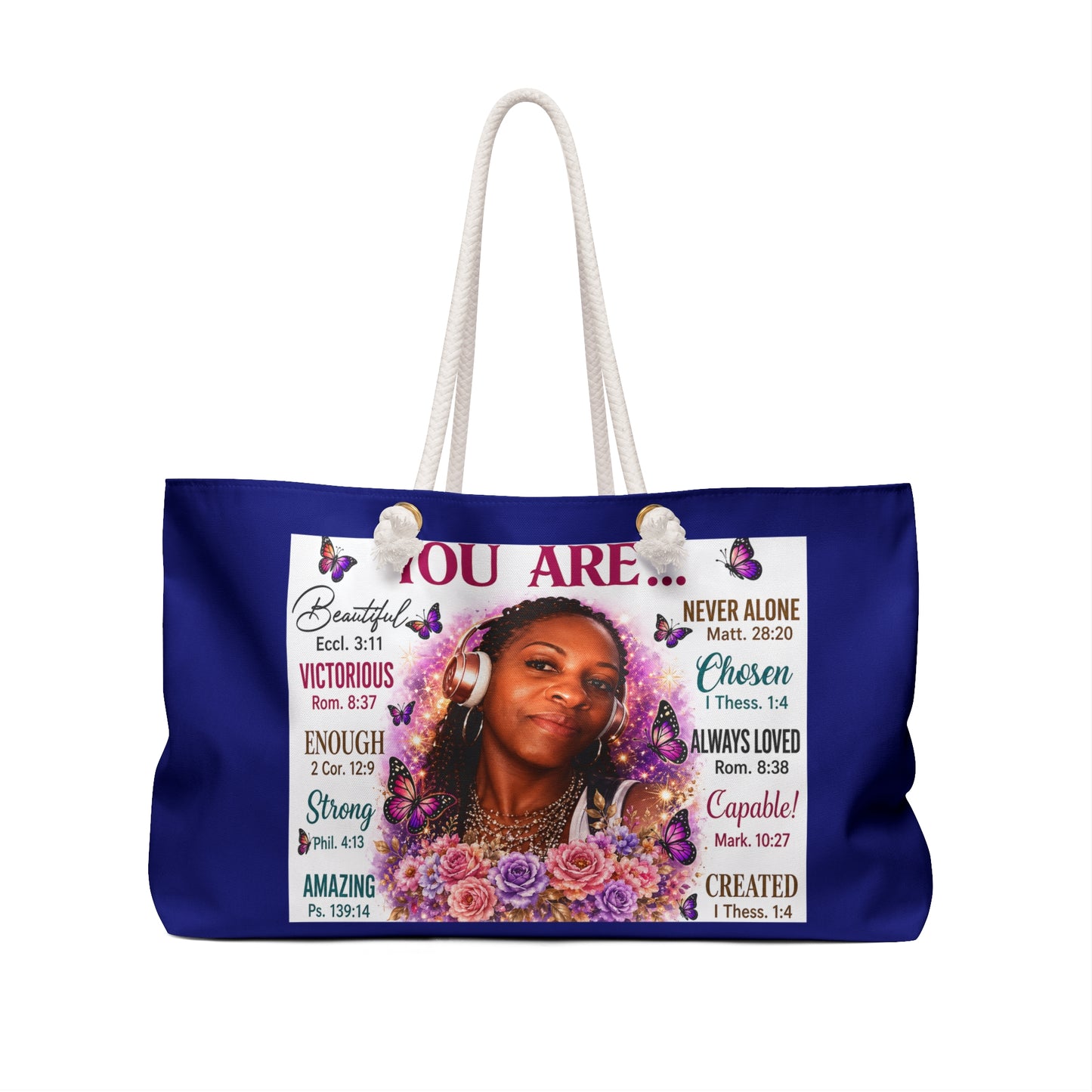 Personalized With your Likeness -Inspirational Bag — "You Are" Photo Tote with Bible Verse Affirmations