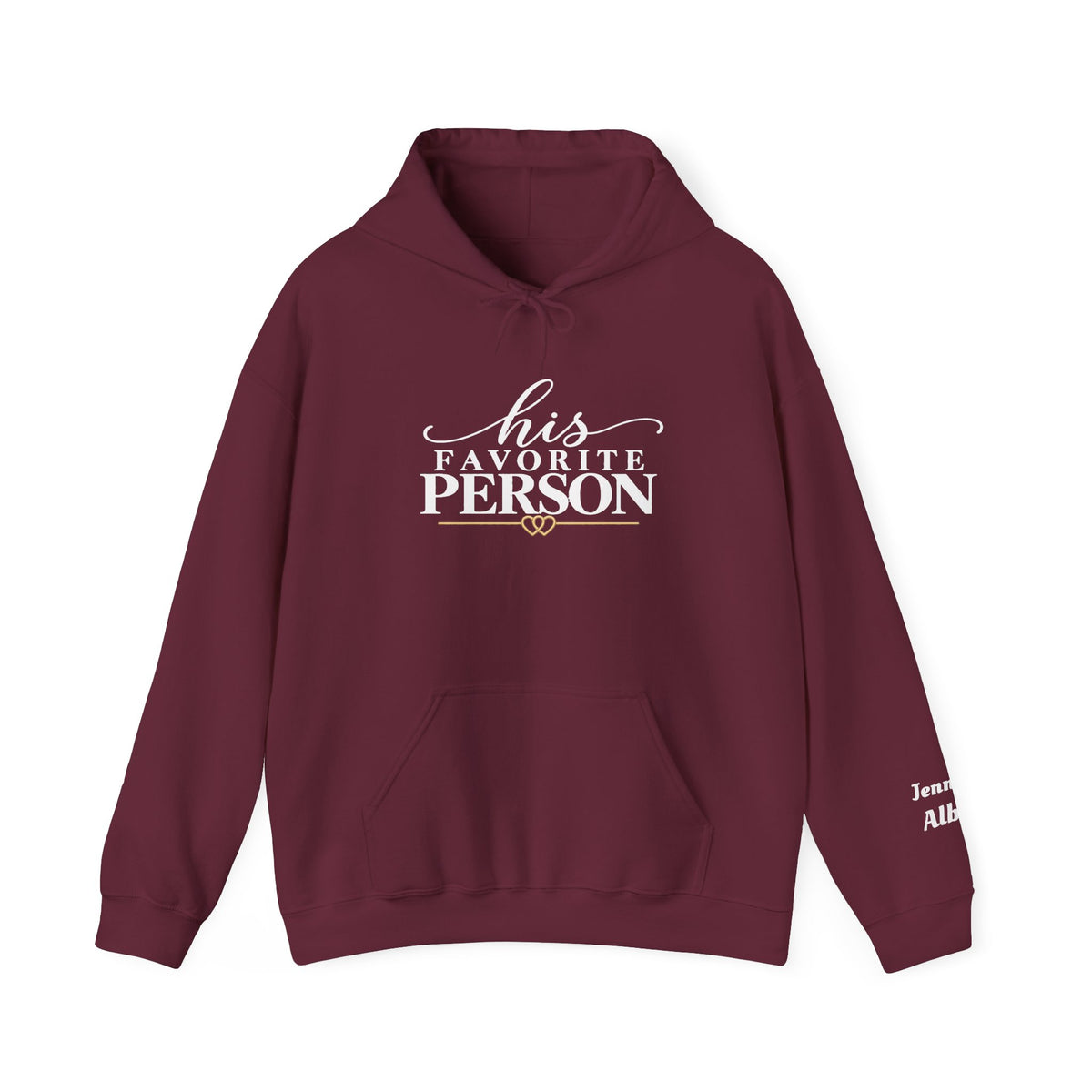 Personalized “His Favorite Person” and “Her Favorite Person” Couples Hoodies