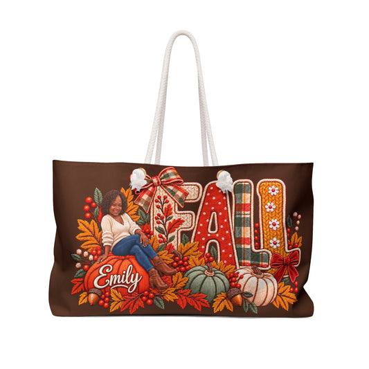 Personalize with your likeness & Name  “Fall” Weekender Bag