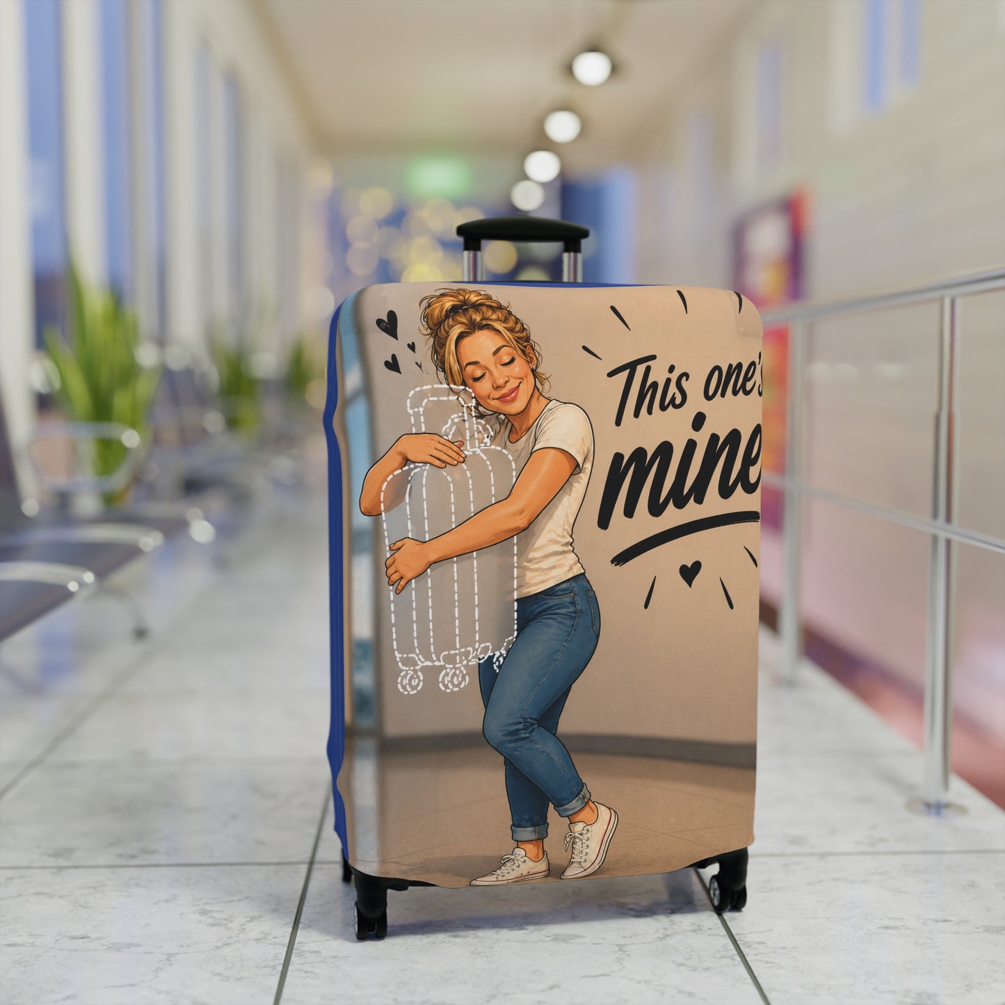 Personalized "Likeness of you" Luggage Cover - "This One's Mine" Cute Travel Suitcase Protector