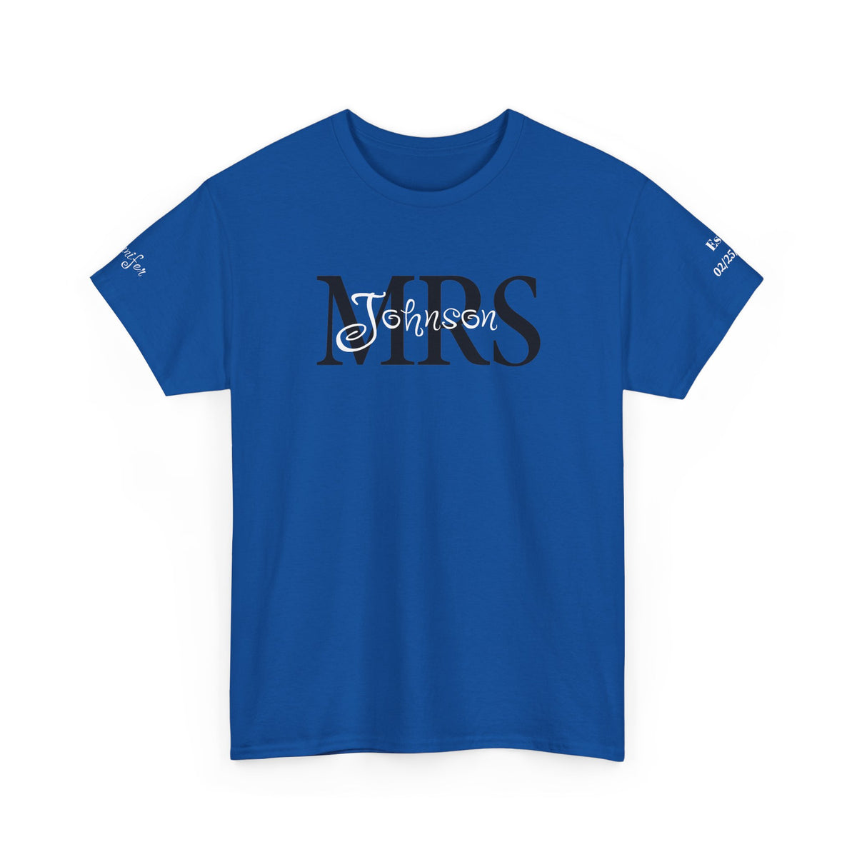 Personalized “MR” and “MRS” Wedding T-Shirts With Names and Established Date