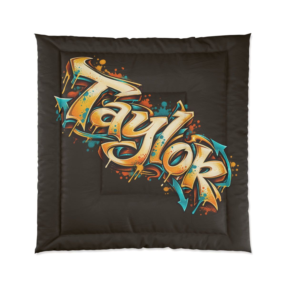 Copy of Copy of Graffiti Name Comforter — Custom 'Tommy' Street Art Bedding