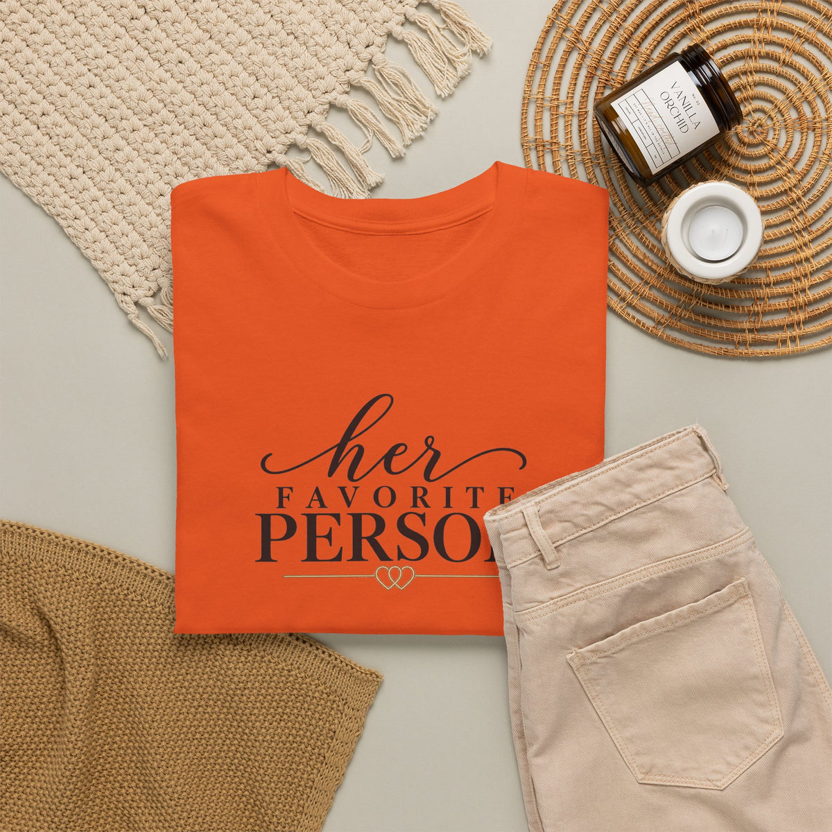 Copy of His Favorite Person T-Shirt-Personalize with Both names on sleeve