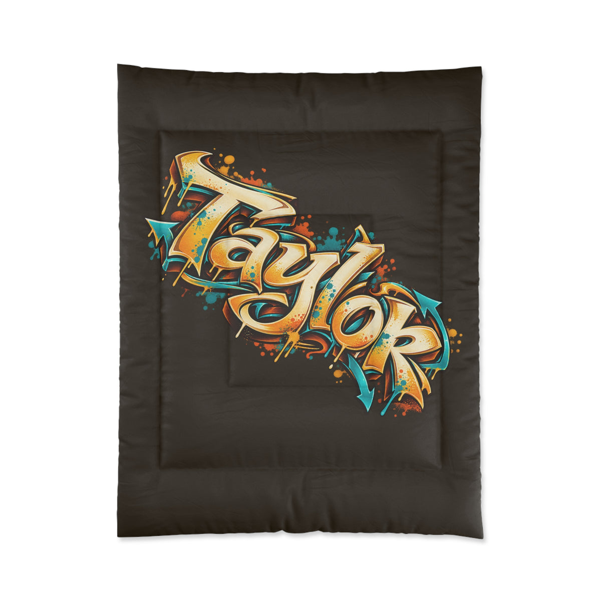 Copy of Copy of Graffiti Name Comforter — Custom 'Tommy' Street Art Bedding
