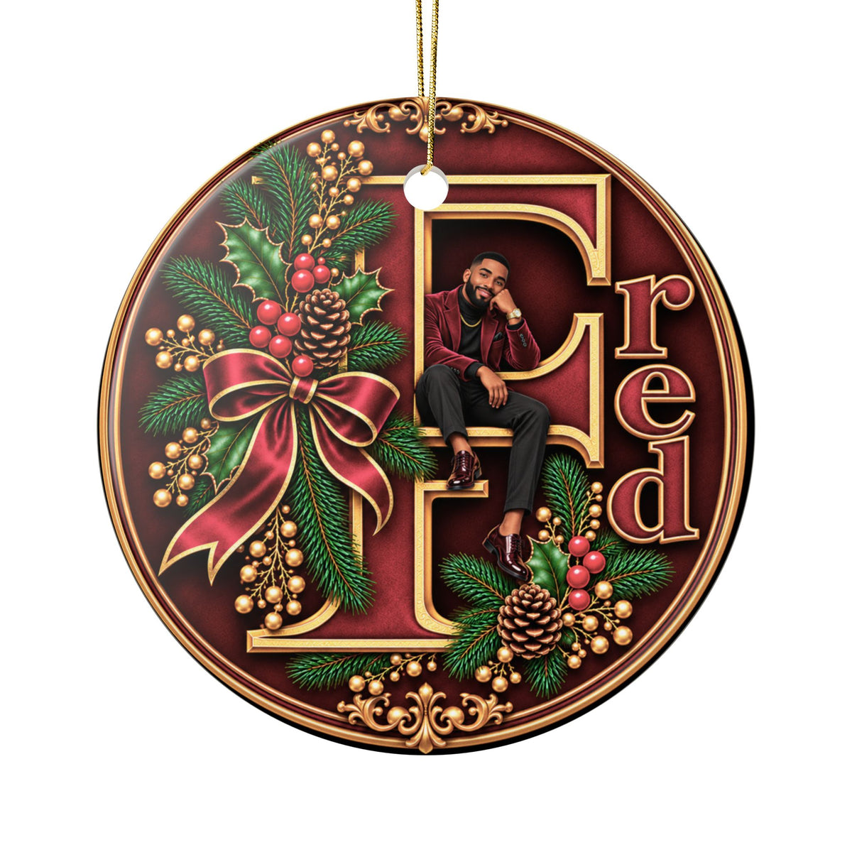 Personalized Christmas Ornament with Your Name & Animated Likeness – A-Z Custom Family Keepsake
