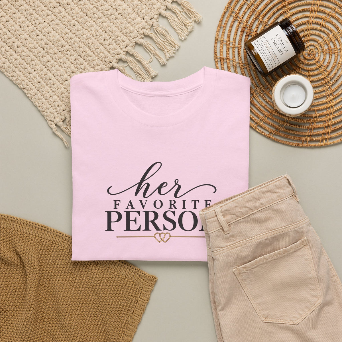 Copy of His Favorite Person T-Shirt-Personalize with Both names on sleeve