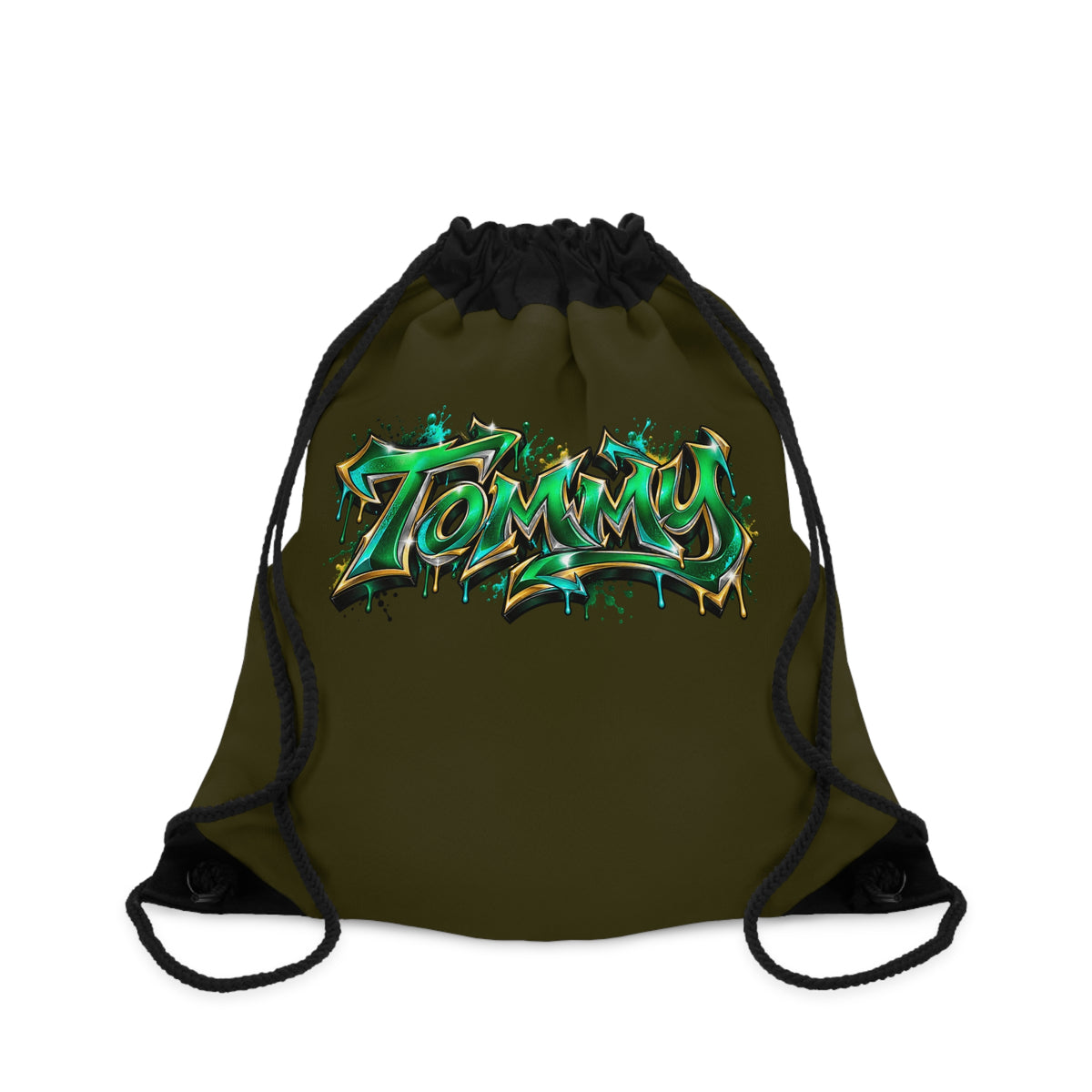 Personalized Graffiti-Inspired Drawstring Bag With Custom Name Personalize it with your name!