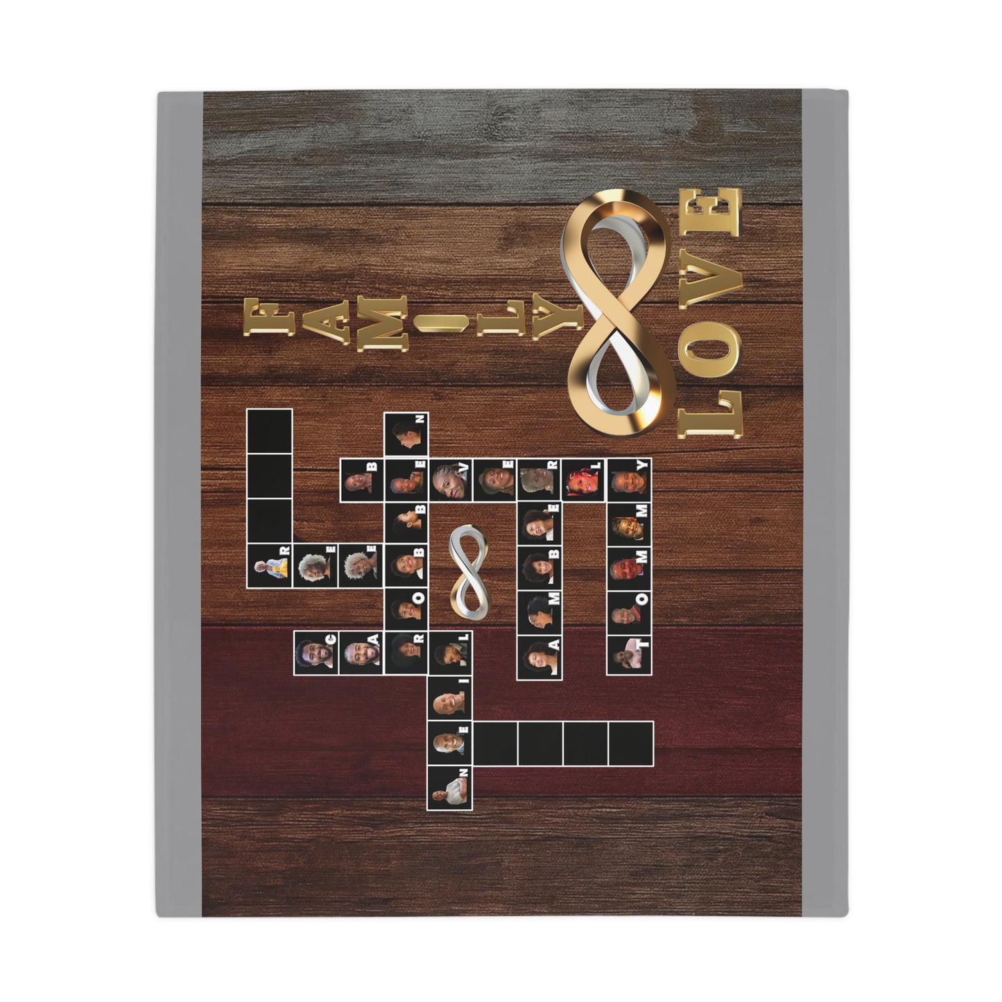 Family Infinity Photo Puzzle Plush Fleece Blanket