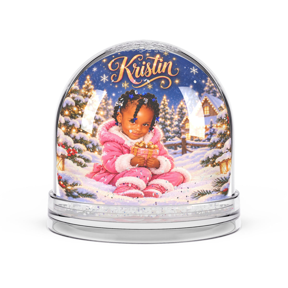 Personalized Child's Likeness and name Snow Globe