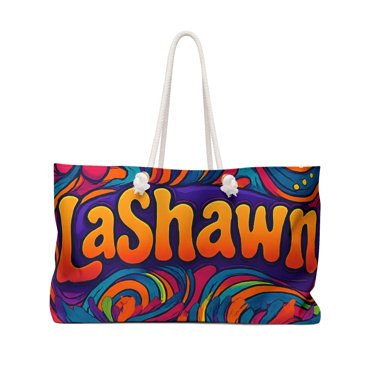 Personalized Weekender Bag — Vibrant Retro Travel Tote