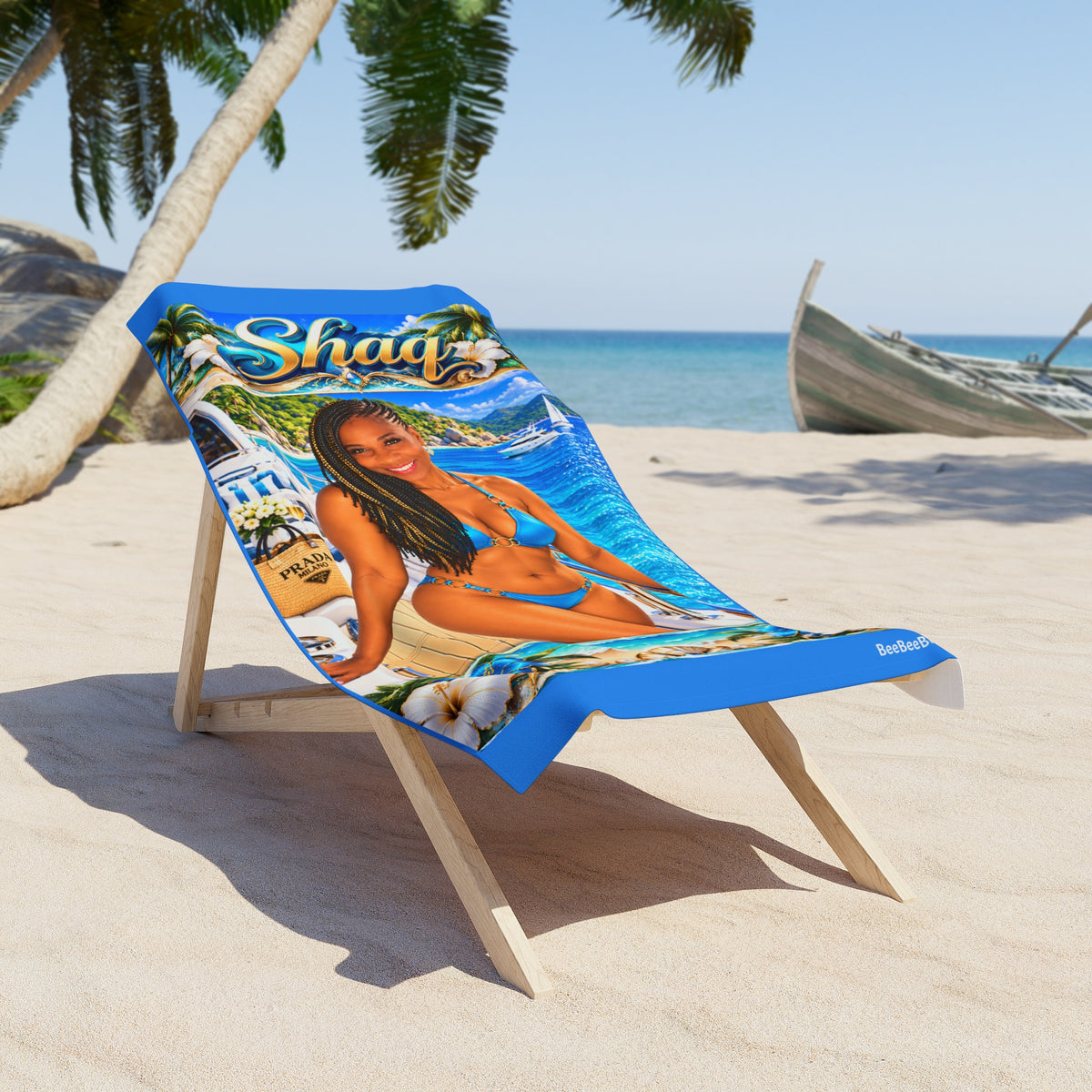 Yacht time - Personalized Beach Towel