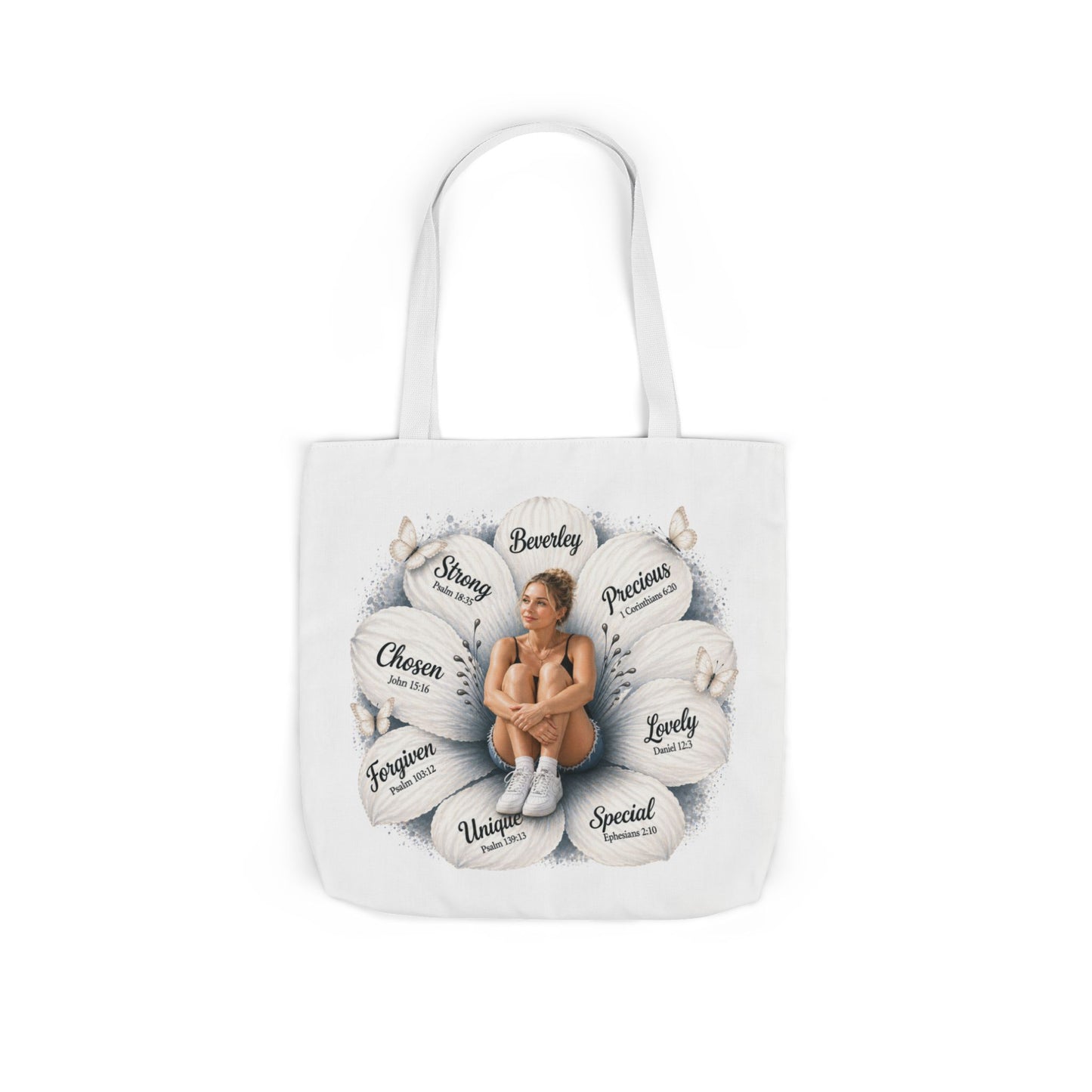 Personalized likeness & Name Tote — Inspirational Self-Love Design
